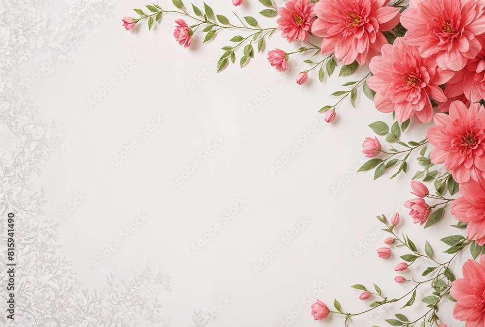 Pink flowers on a white background Pink flowers on a white background
