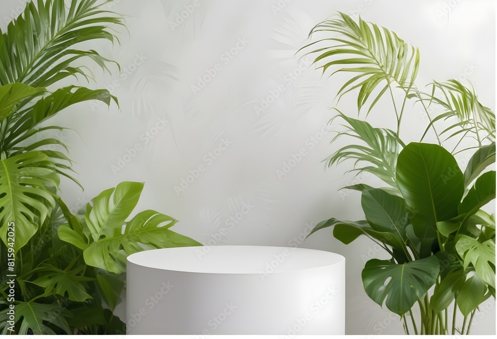 A white planter with a white planter and a white lamp