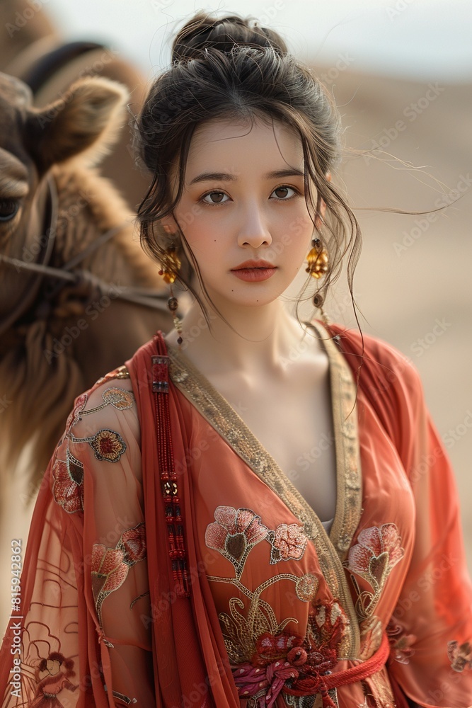 Dunhuang portrait photography, a beautiful ChineseDunhuang portrait photography