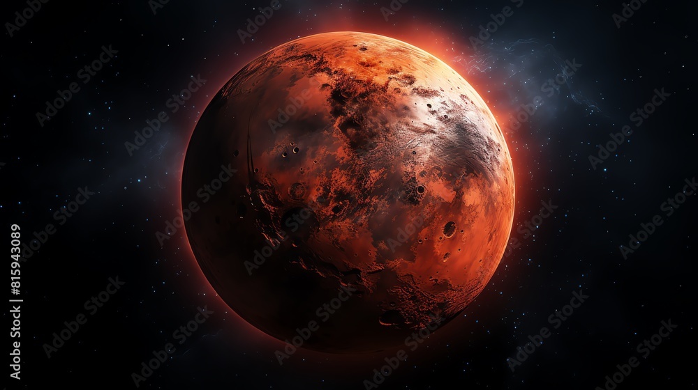 A beautiful and realistic painting of Mars A beautiful and realistic painting of Mars