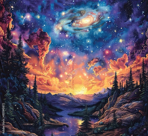 Cosmic Masterpiece Painted with Celestial Wonders and Interstellar Beauty