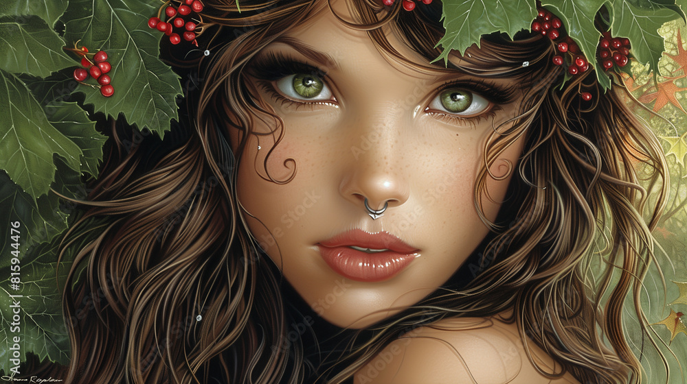 Fototapeta premium Sexy female look. Picture for mobile phone, posters, drawing books.