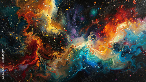 Celestial Abstract Nebula Art A Journey into the Cosmic Unknown © Neural
