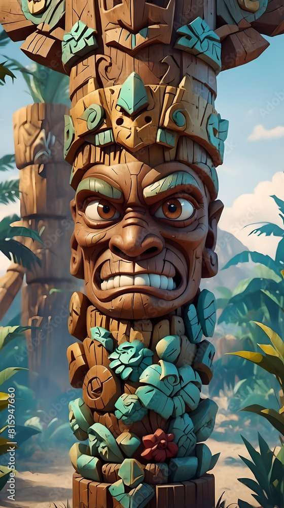 Polynesian Style Tiki Totem Polynesian Style Tiki Totem