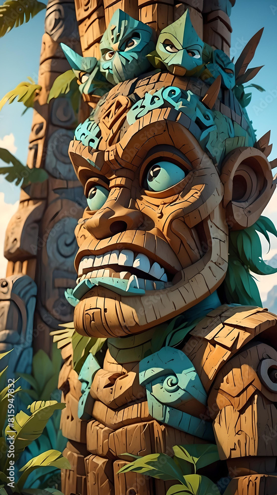 Polynesian Style Tiki Totem Polynesian Style Tiki Totem