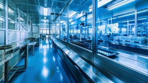 High-tech pharmaceutical production line  ideal for industry insights and technology advancements.