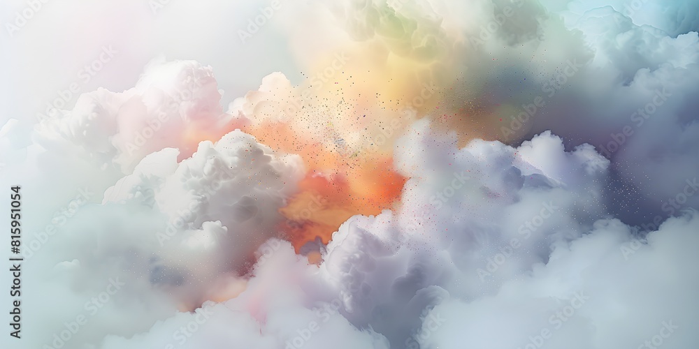 Dreamscape: Ethereal Clouds with Golden Particles Dreamscape: Ethereal Clouds with Golden Particles