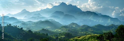 Mountain range of central Timor-Leste realistic nature and landscape photo