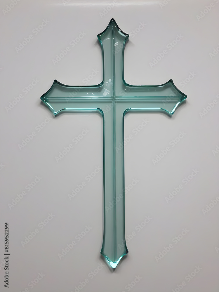 Glass cross symbol sign background, Generative AI Glass cross symbol sign background, Generative AI