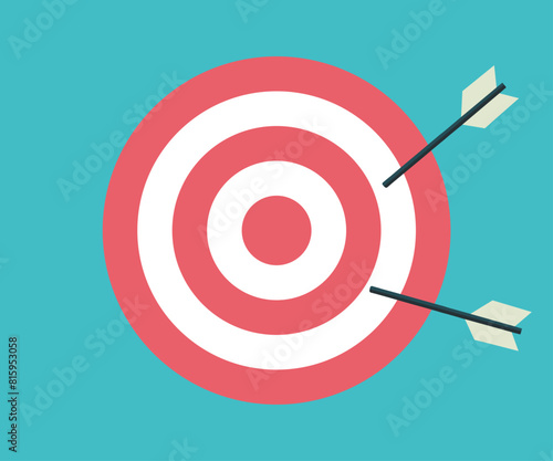 Archery target with missed arrows. Business failure concept