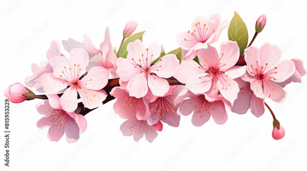 Cherry blossom, sakura flowers isolated on white background Cherry blossom, sakura flowers isolated on white background