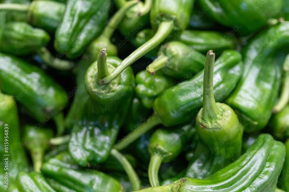 Fresh and Healthy Green Peppers: Nutritious Snack Vegetables Available at the Market. Organic, Tasty, and Full of Flavor, Perfect for a Nutritious Diet and Culinary Delights. the Best in Fresh Produce