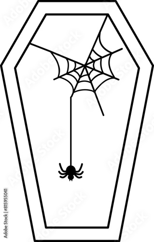 Halloween coffin outline vector.
Halloween vampire coffin outline vector isolated.