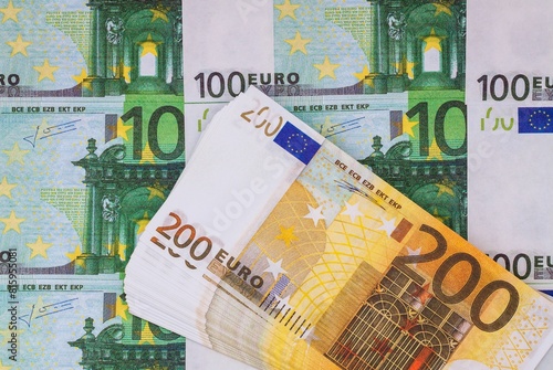 euro banknotes background photo