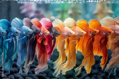 Colorful Betta fish displaying vibrant fins  ideal for aquarium enthusiasts.