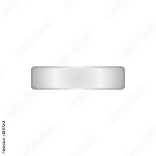 Silver name tag, silver square rounded corner, silver sign, silver label, silver banner	