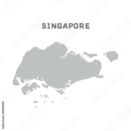 republic of singapore vector map with the flag inside. Map of the republic of singapore with the national flag isolated on white background. Vector illustration. Every country in the world is here