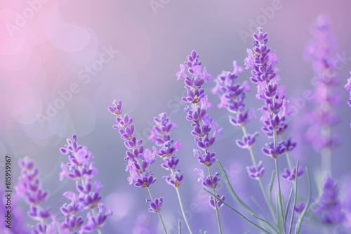 Lavender Flowers in Bloom with Soft Focus Background
