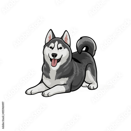 Siberian Husky Doodle Art: Majestic Illustration of a Wolf-Like Canine