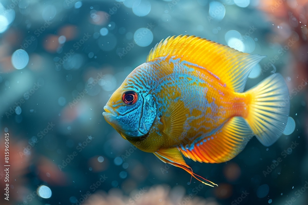 Discus fish showcasing their intricate patterns and vibrant colors. Discus fish showcasing their intricate patterns and vibrant colors.