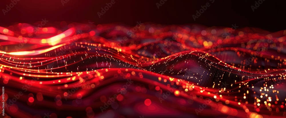 Modern Wave Effect, 3D Red Background, 3D Rendering Modern Wave Effect, 3D Red Background, 3D Rendering