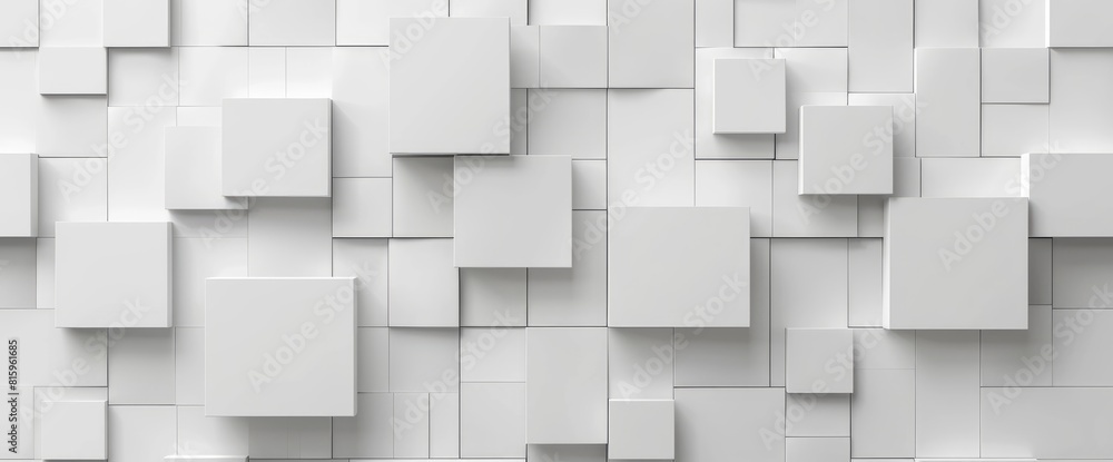 Rendered 3D Blocks, Minimalist White Abstract Background, 3D Rendering Rendered 3D Blocks, Minimalist White Abstract Background, 3D Rendering