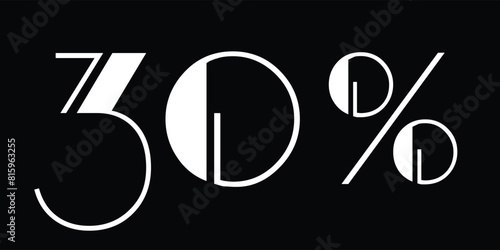 numbers 30% on a black background.