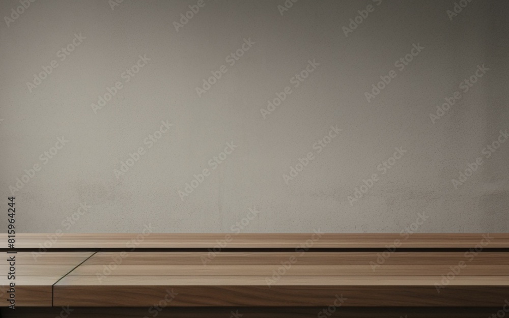 wooden table showcase with gray background wooden table showcase with gray background
