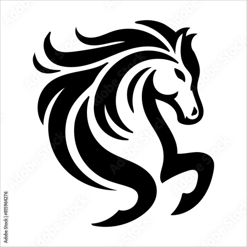 Wallpaper Mural Horse black silhouette flat vector logo style illustration Torontodigital.ca