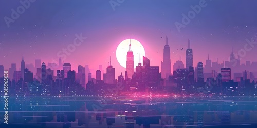 Wallpaper Mural Futuristic Cityscape with Glowing Skyscrapers and Neon Lights in a Vibrant Moody Atmosphere Torontodigital.ca