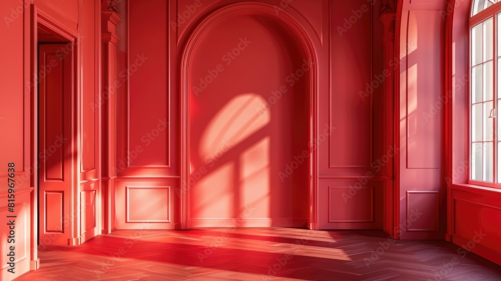 Interior design with trendy red walls and doorways Fashionable and stylish interior decor Interior design with trendy red walls and doorways Fashionable and stylish interior decor