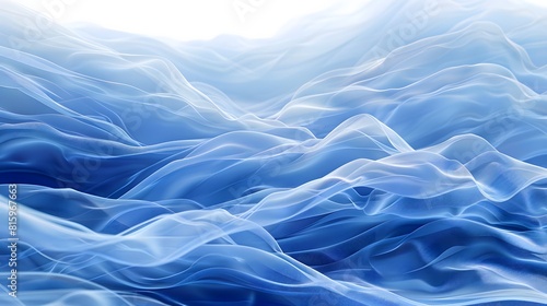 Abstract blue waves or veils background texture photo