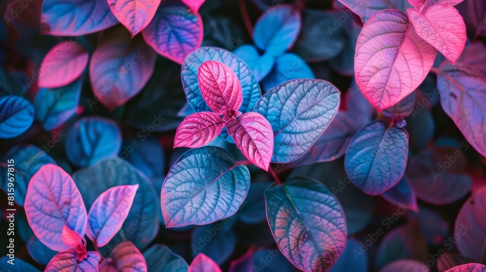 exploring the unique beauty of blue and pink leaves in indie gardening closeup photo exploring the unique beauty of blue and pink leaves in indie gardening closeup photo