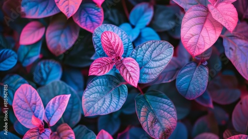 exploring the unique beauty of blue and pink leaves in indie gardening closeup photo photo