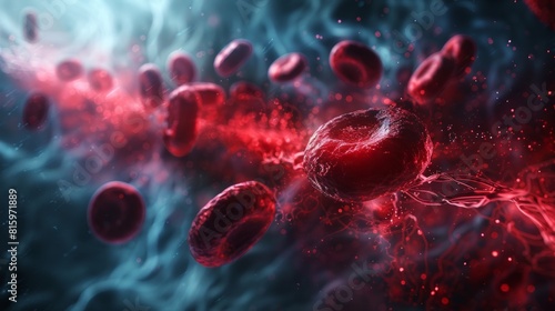 blood vessel , picture blood cell circulation.