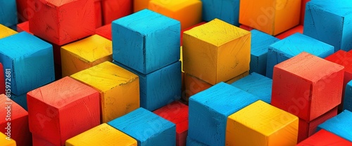 Colorful Cubes  3D Rendering