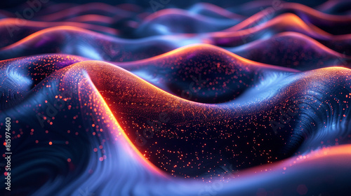 Luminous trails twist and turn in an abstract fluid 3D environment.