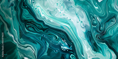 Abstract art teal blue green gradient paint background with liquid fluid grunge texture. Ideal for interior design, digital illustration, and fashion trends.