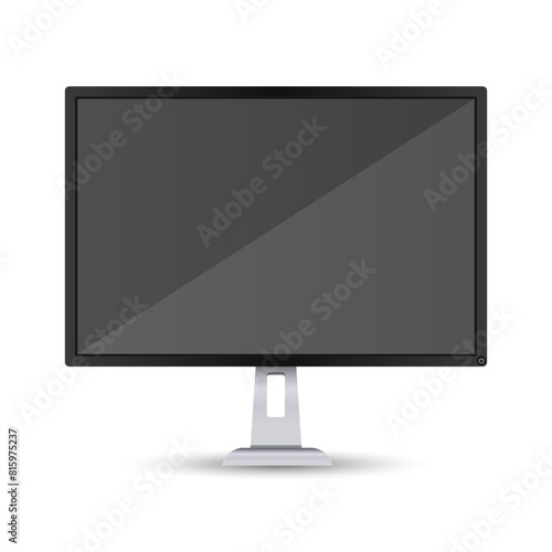 desktop PC monitor with blank screen vector illustration