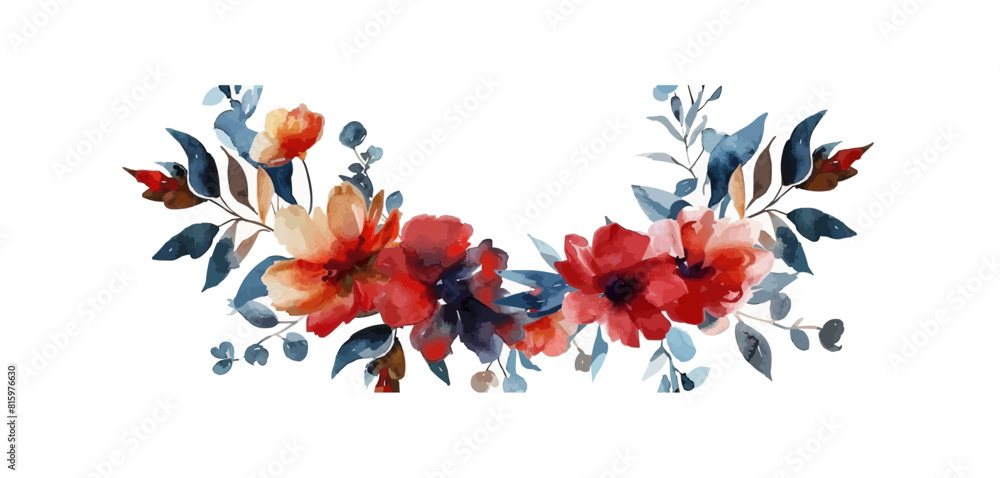 Watercolor floral wreath. vector simple illustration