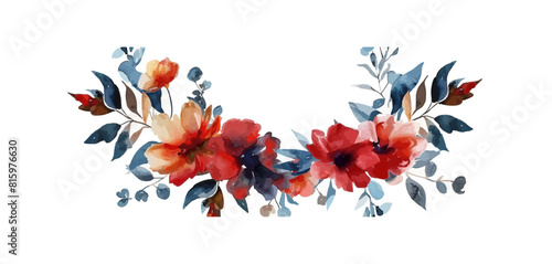 Watercolor floral wreath. vector simple illustration