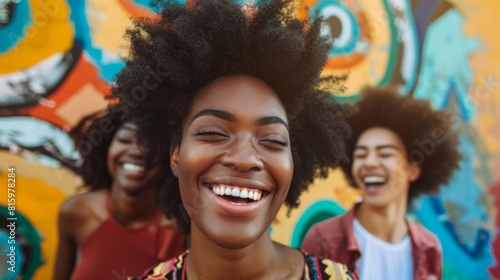 Joyful Friends in Urban Setting