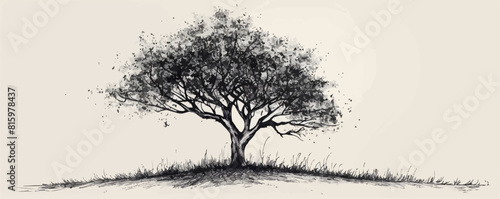 Tree of life sketch hand drawn in doodle style. vector simple illustration