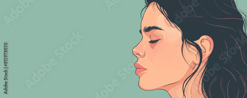 sad woman vector flat minimalistic isolated illustration
