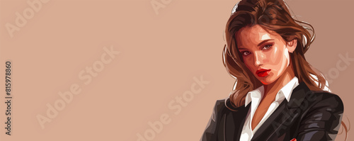 devil woman in business suit isolated vector style
