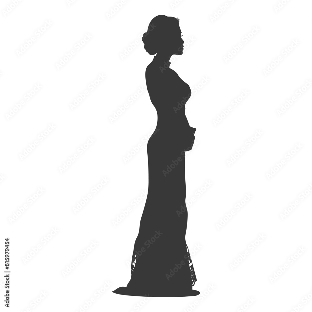 Fototapeta premium Silhouette independent indonesian women wearing kebaya black color only