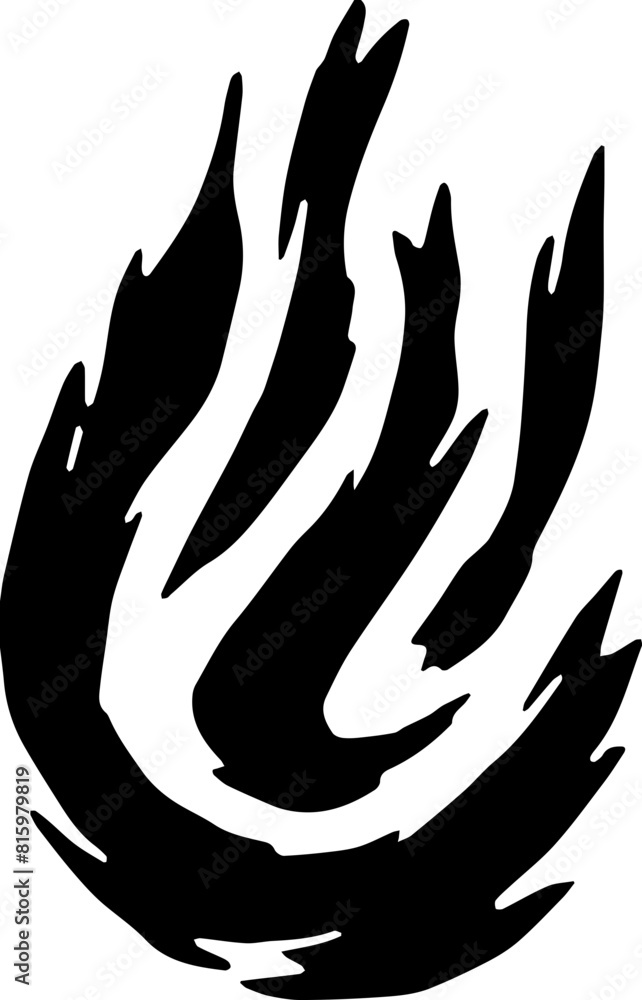Obraz premium Fire Handmade Tribal Vector Shape - Fire symbol logo Icon Element for Graphic Design and Artistic Project