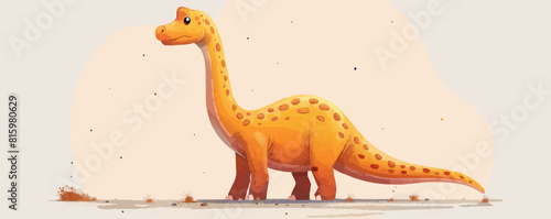 Cartoon Opisthocoelicaudia dinosaur character. vector simple illustration photo