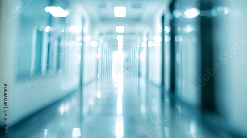 Blurred view of empty corridor in company : Generative AI