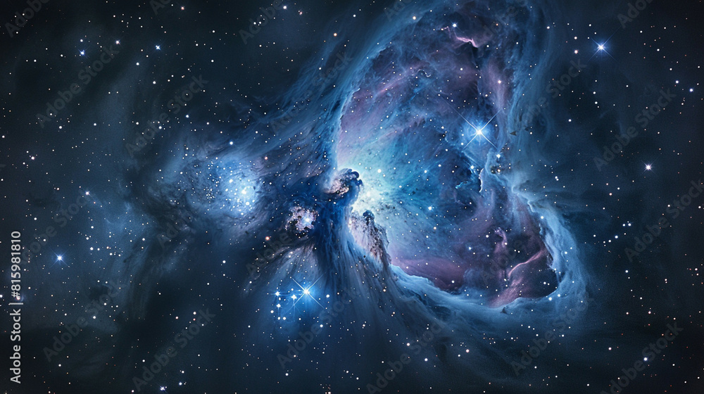 Fototapeta premium Stunning Deep Space Photo of a Nebula Floating: Capturing the Majestic Beauty of the Cosmos and Interstellar Wonders